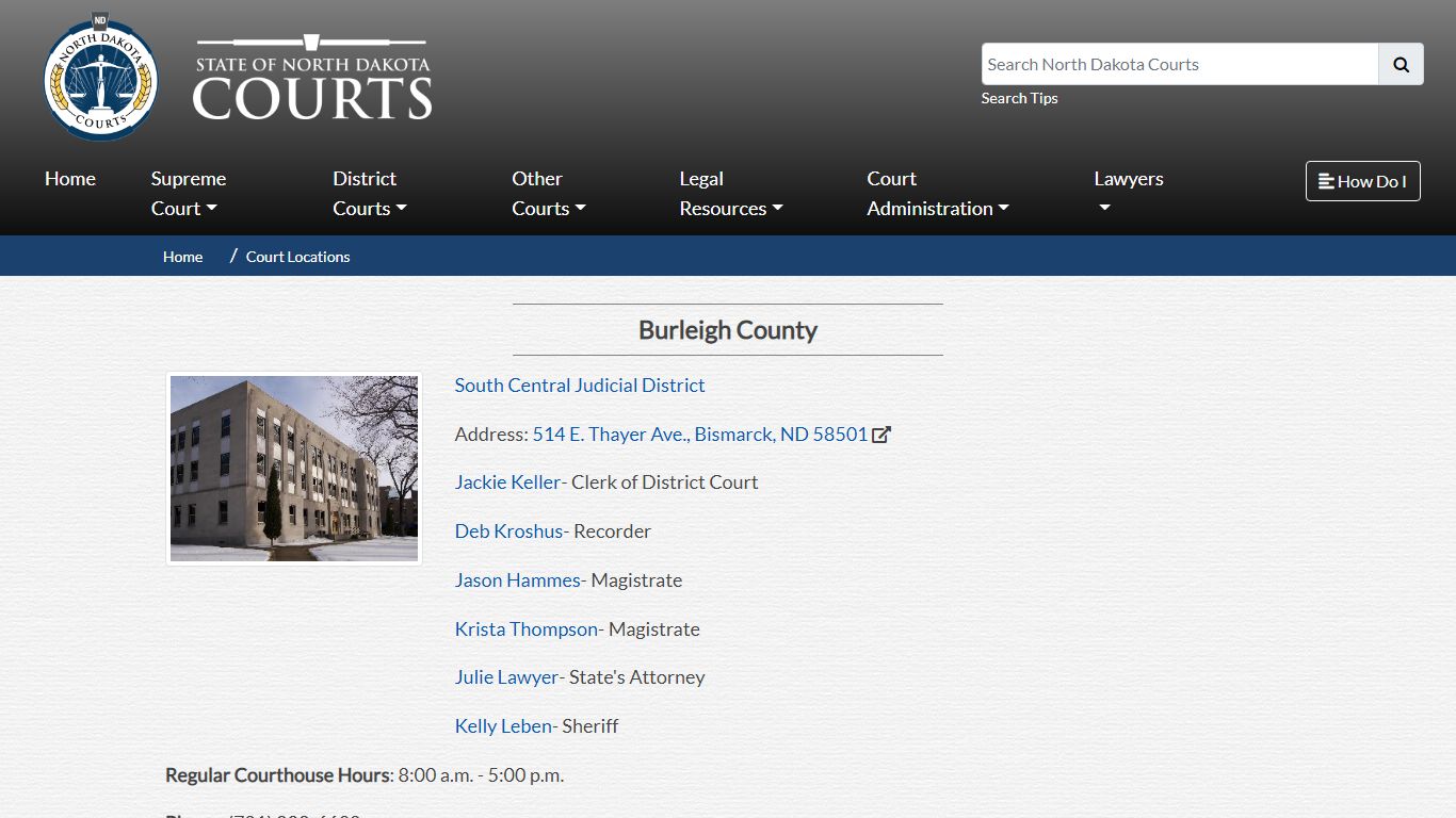 North Dakota Court System - Burleigh County