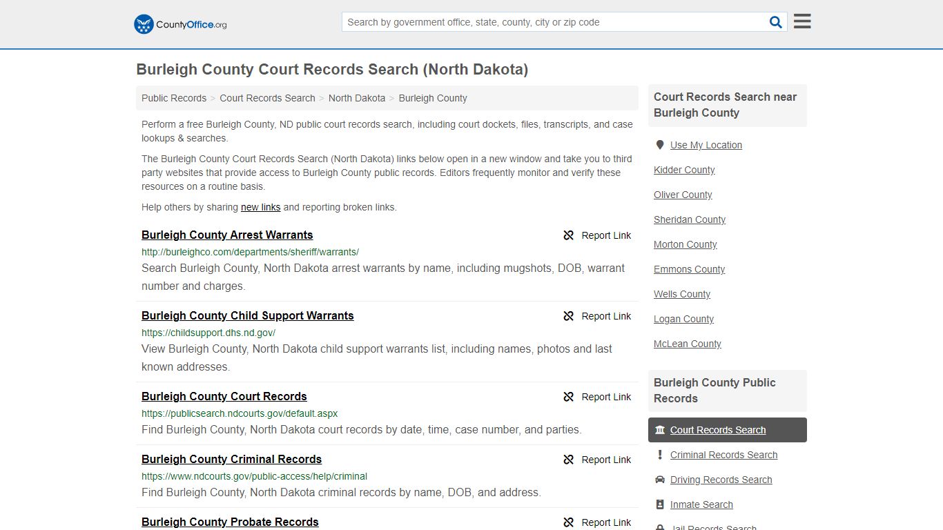 Court Records Search - Burleigh County, ND (Adoptions ...