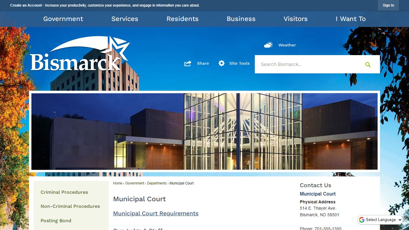 Municipal Court | Bismarck, ND - Official Website
